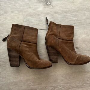 Rag and Bone Newbury Brown Suede Ankle Boots